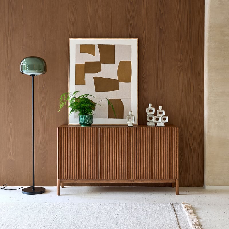 La Redoute Interieurs Highboard Neottie, 3 Türen, Aus Massiver Esche Und Eschenfurnier