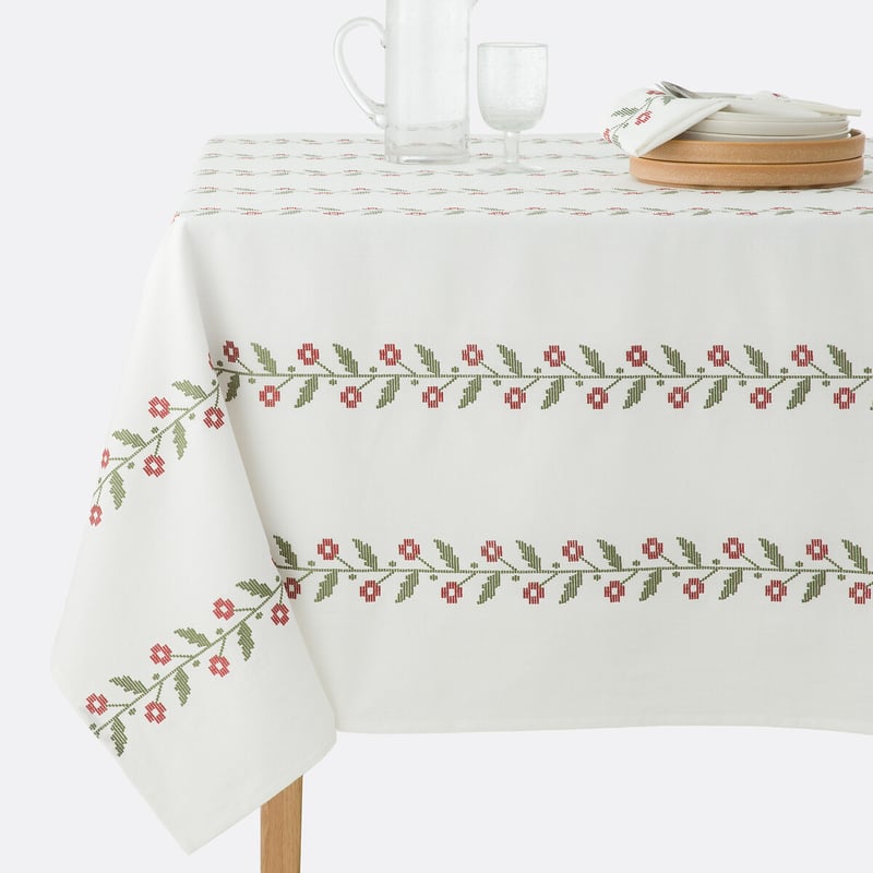 La Redoute Interieurs Bestickte Tischdecke Aus Gewaschener Baumwolle, Auvray