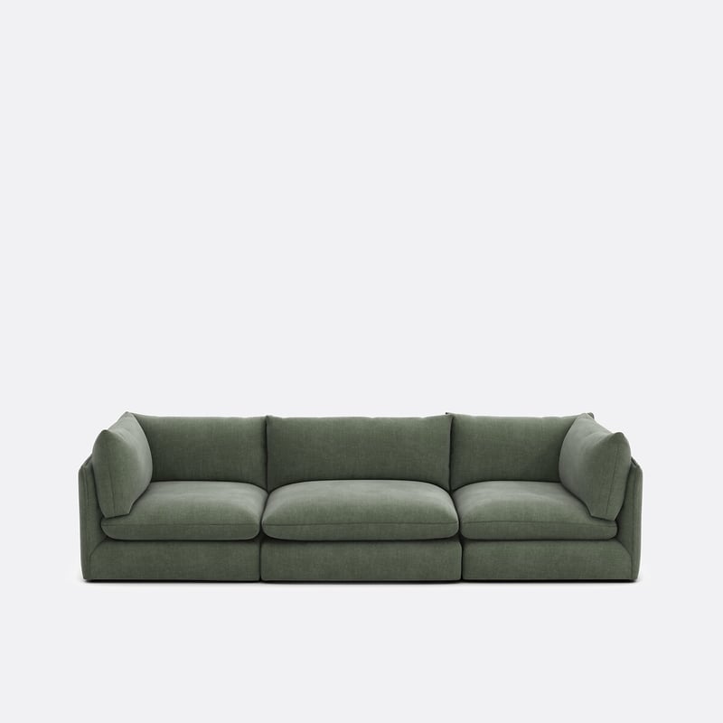 Gerades, Modulares 3-sitzer-sofa Malo, Aus Strukturgewebe
