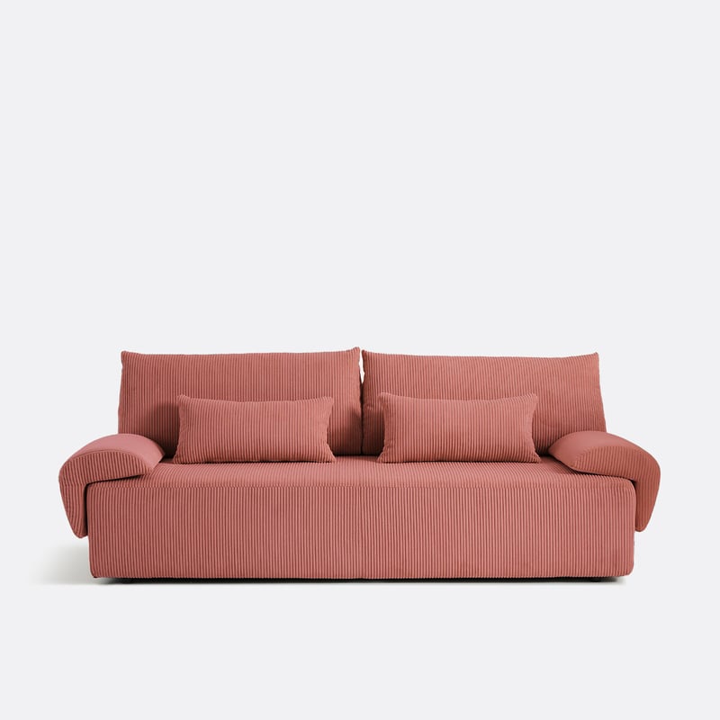 Schlafsofa Mit Bettkasten, 3-sitzer, Aus Cord, Maona