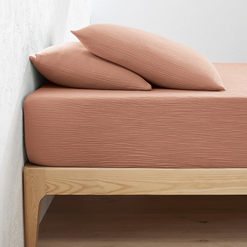 La Redoute Interieurs Fixleintuch Kumla Aus Baumwoll-musselin, Uni, Umschlag 30 Cm