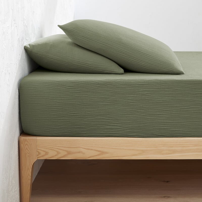 La Redoute Interieurs Fixleintuch Kumla Aus Baumwoll-musselin, Uni, Umschlag 30 Cm
