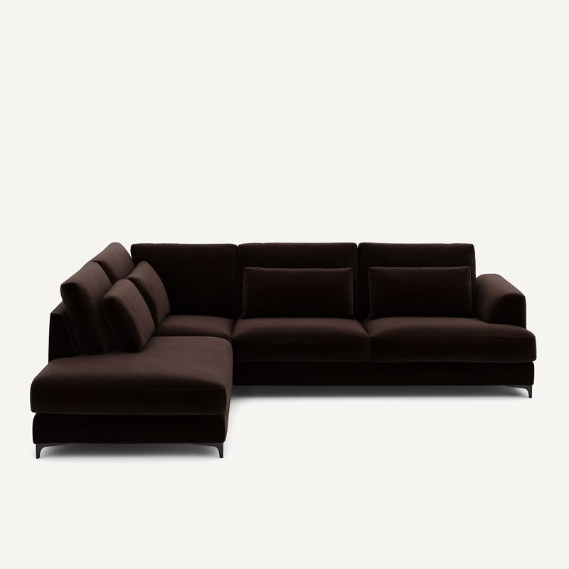 Am.pm Linksseitiges Ecksofa, Umwandelbar, Samt, Marsile