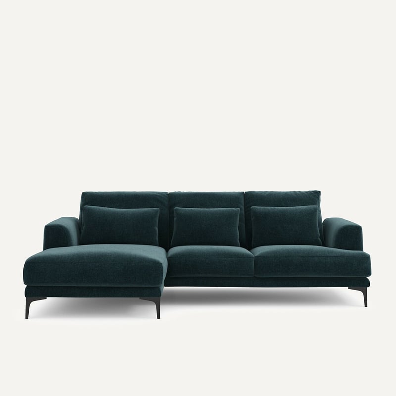 Am.pm Ecksofa Links Velours Chenille, Marsile
