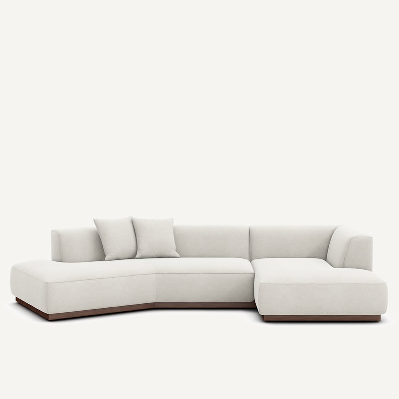Am.pm Offenes, Gerades Ecksofa Aus Leinenvelours, Jacopo