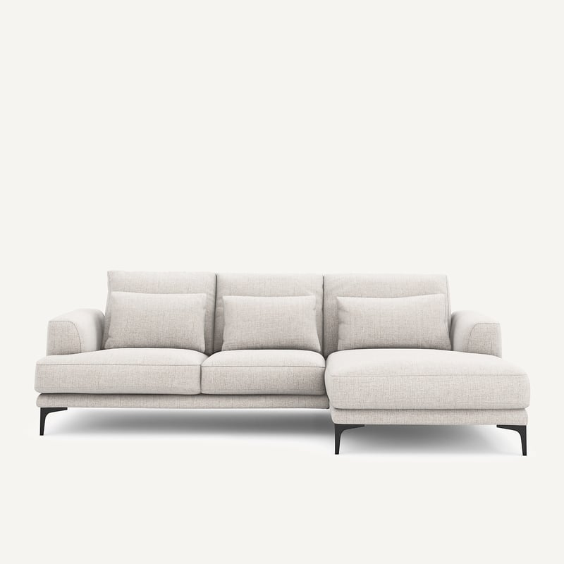Am.pm Ecksofa, Gerade, Aus Jaspé-stoff, Marsile