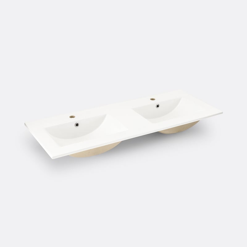 La Redoute Interieurs Doppeltes Einsatzwaschbecken Jaly, Keramik, B. 120 Cm