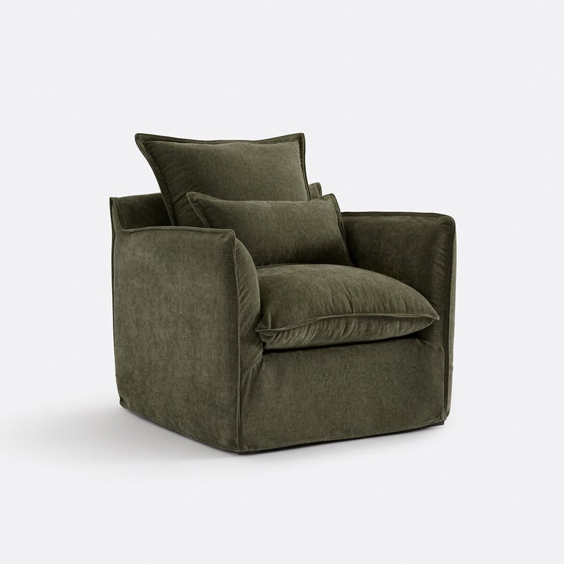 Sessel Odna, Abnehmbarer Bezug, Aus Meliertem Polyester