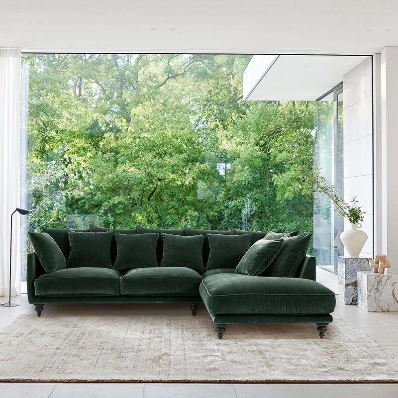 Am.pm Ecksofa, Aus Samt, Lazare