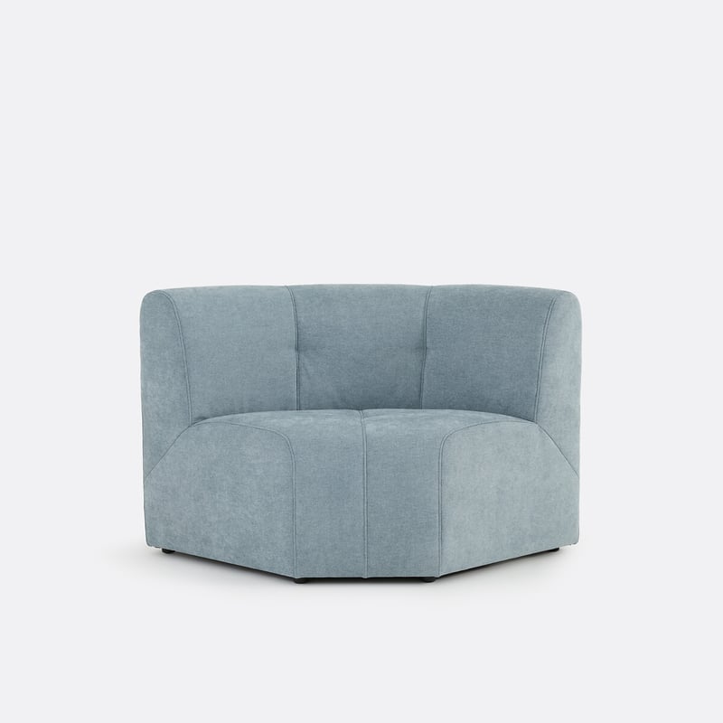 Modulares Eck-tischsessel-element, 1-sitzig, Aus Feiner Chenille, Aneta