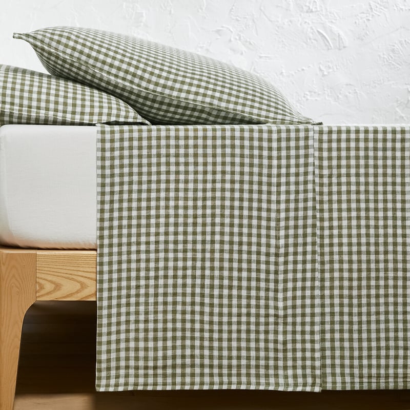 La Redoute Interieurs Leintuch Acélie Khaki, Gewaschenes Leinen