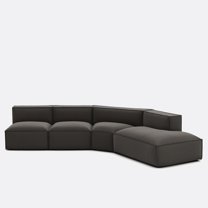 Offenes Ecksofa Seven, Rechts Mit 4 Elementen, Strukturgewebe