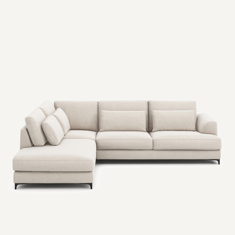 Am.pm Ecksofa Links, Umwandelbar, Aus Meliertem Leinen, Marsile