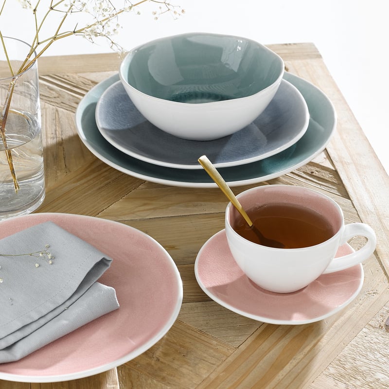 4er-set Flache Teller Gogain Mit Craquelé-glasur