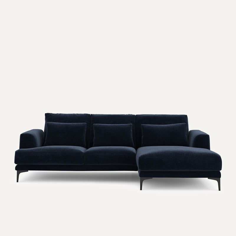 Am.pm Ecksofa, Gerade, Aus Chenille-velours, Marsile