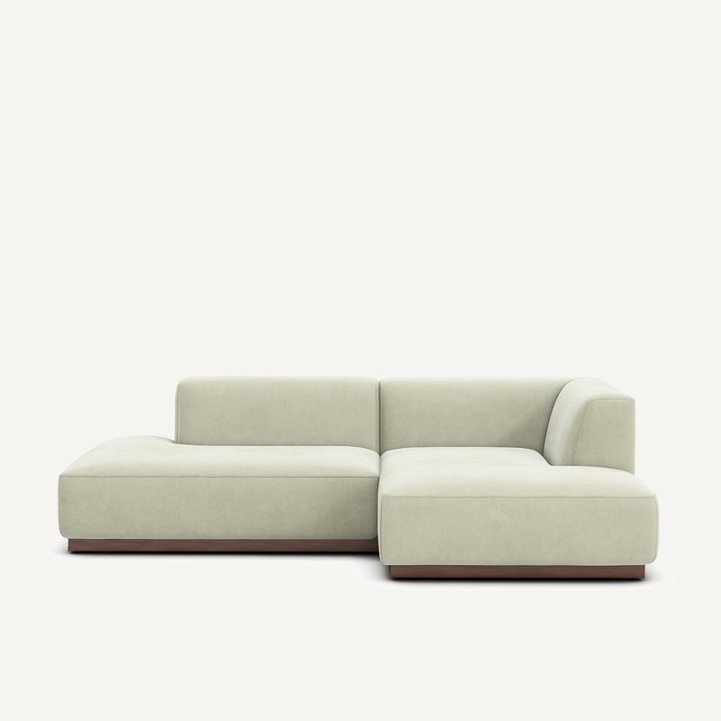 Am.pm Gerades Ecksofa In Stonewashed Velours, Jacopo
