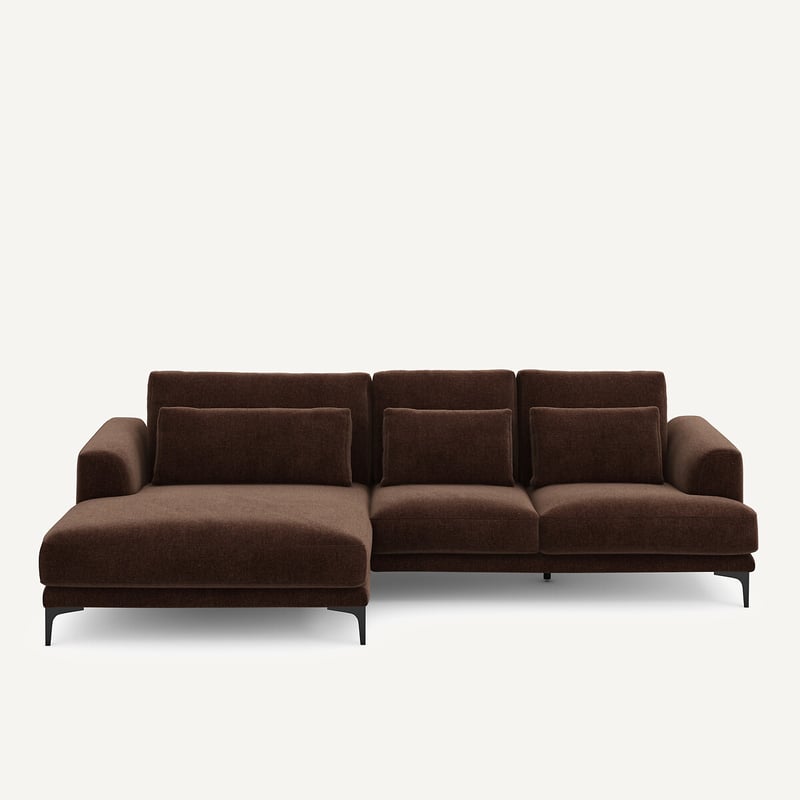Am.pm Ecksofa Meridian Xl Links In Chenille-velours, Marsile