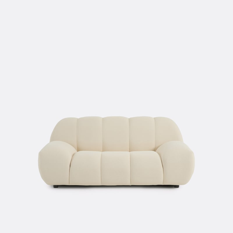 Gerades Sofa, 2-sitzig, Aus Gestepptem Stoff, Nuria