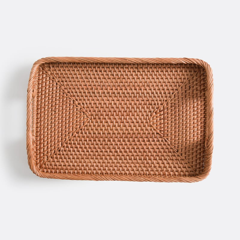 Rechteckiges Tablett Taran Aus Geflochtenem Rattan