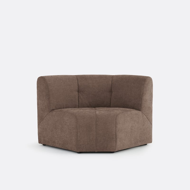 Modulares Eck-tischsessel-element, 1-sitzig, Aus Feiner Chenille, Aneta