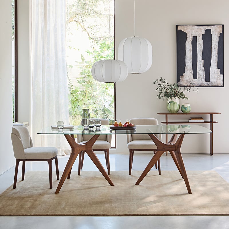Am.pm Rechteckiger Tisch Marcielo, Glas Und Nussbaum