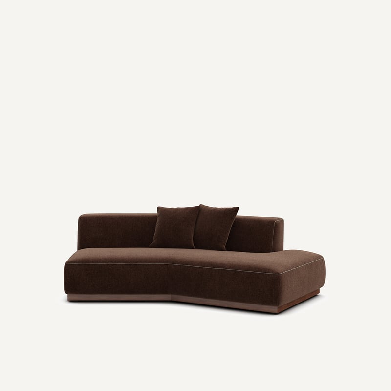 Am.pm Halbsofa, Gerade, Aus Chenille-samt, Jacopo