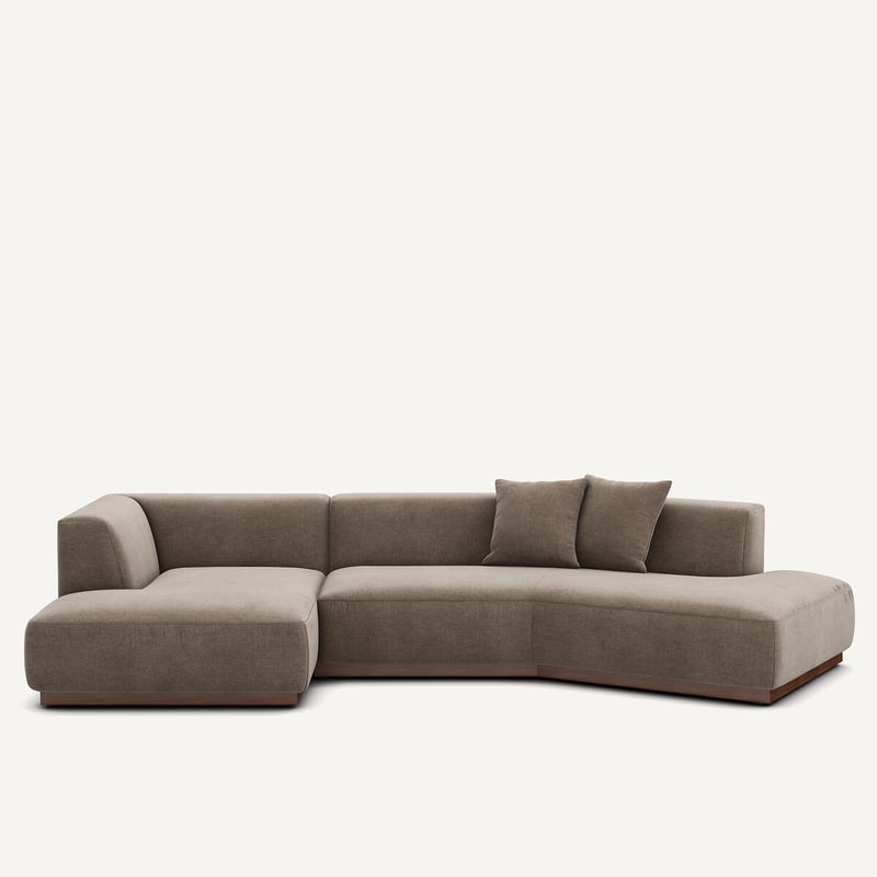 Am.pm Offenes Ecksofa Jacopo Mit Ecke Links, Meliertes Gewebe