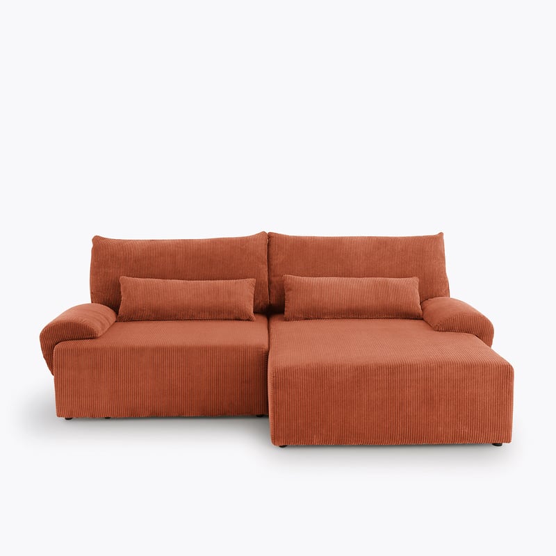 Umbaubares Ecksofa Mit Bettkasten, Cord, Maona