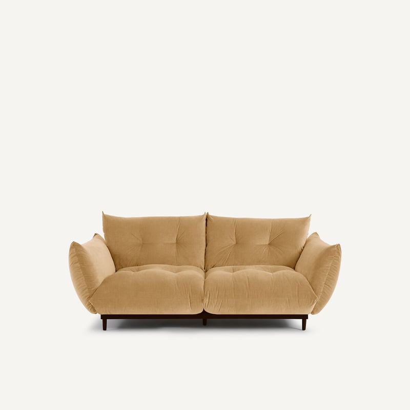 Am.pm Kompaktes 3-sitzer-sofa, Velours Stone, Vitoria