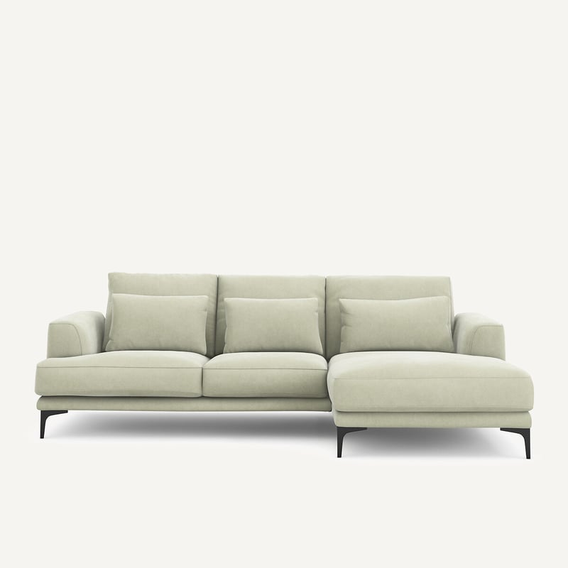 Am.pm Ecksofa Marsile Mit Ecke Rechts, Samt Stonewashed