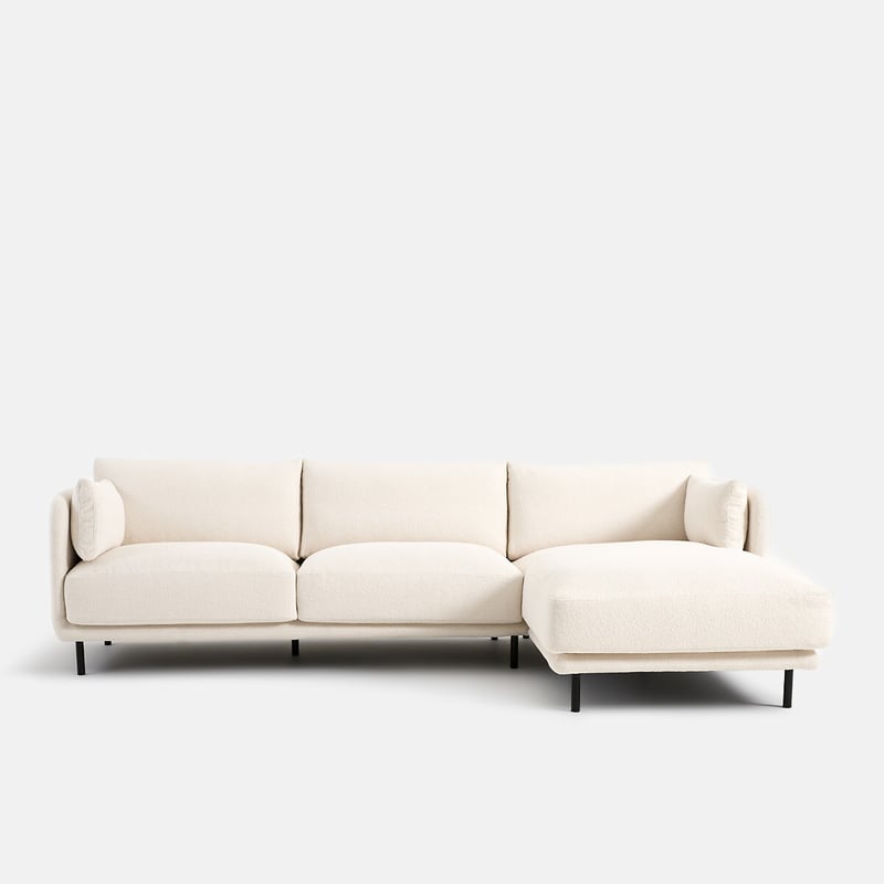 Ecksofa Victor, Rechts, Aus Feinem Bouclé
