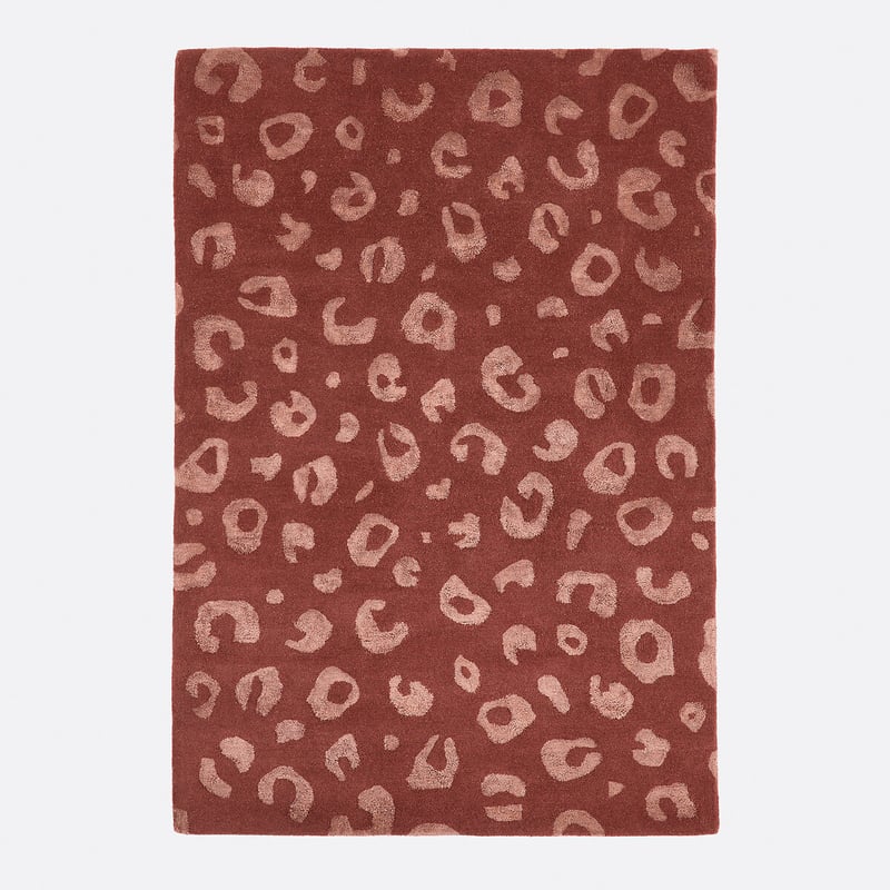 Teppich Aus 65% Wolle, Leopardenmuster, Thelma