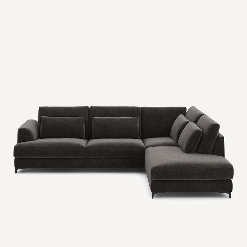 Am.pm Umwandelbares, Gerades Ecksofa, Chenille-velours, Marsile