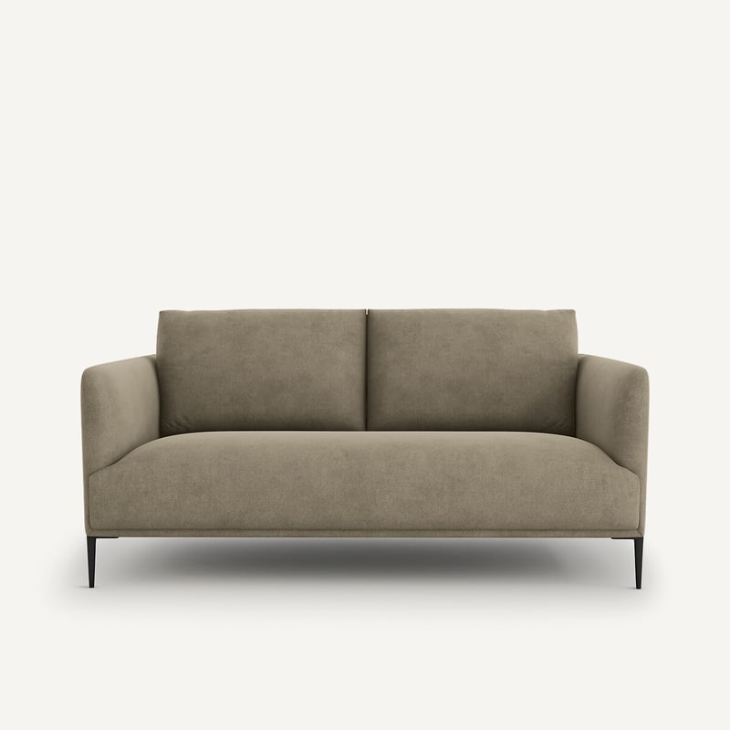 Emmanuel Gallina X Am.pm Kompaktes 3-sitzer-sofa, Stonewashed Velours, Oscar, Design Emmanuel Gallina