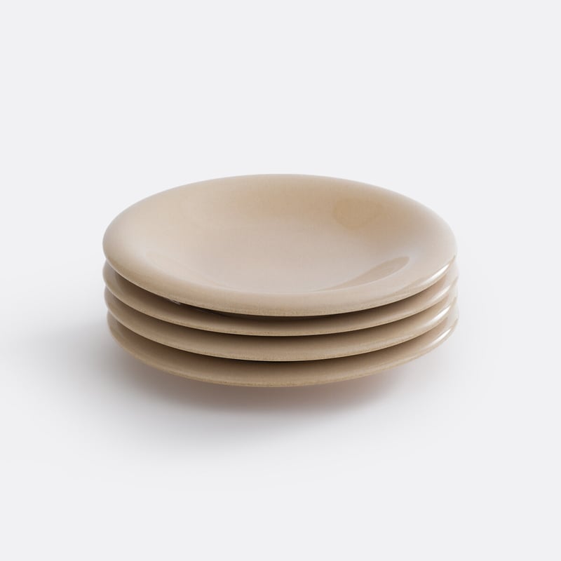 Set Aus 4 Desserttellern, Glasiertes Steingut, Toria