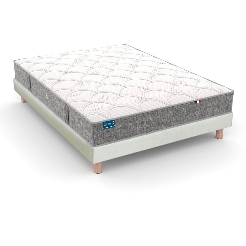 Set Matratze Hr-schaum 35kg/m3, Mittelweiche Unterstützung, Weicher Liegekomfort + Unterbett
