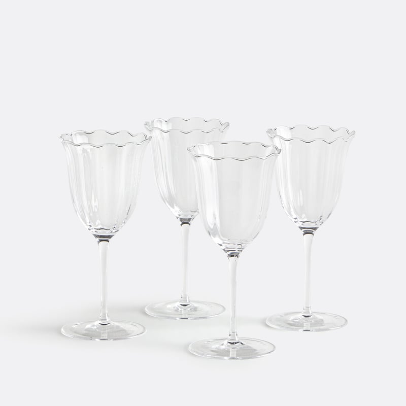 Set Mit 4 Stielgläsern, Korollesform, Lyssa