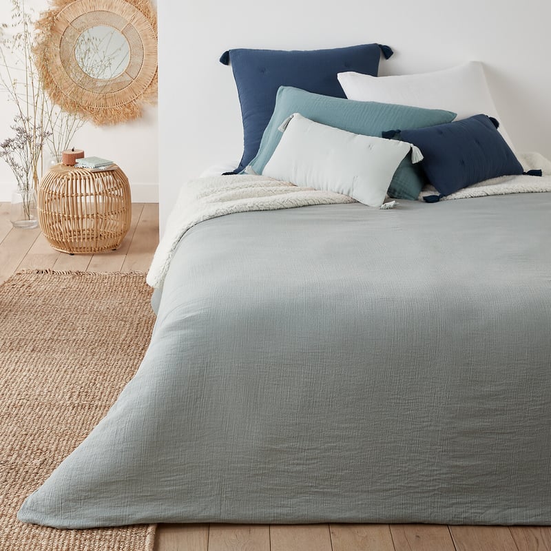 La Redoute Interieurs Tagesdecke Kumla Aus Teddyfleece & Musselin, Uni