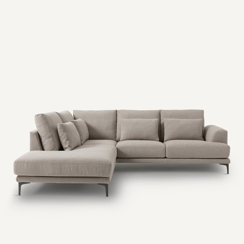 Am.pm Geschlossenes Ecksofa Marsile Mit Ecke Links, Strukturgewebe Viskose/leinen