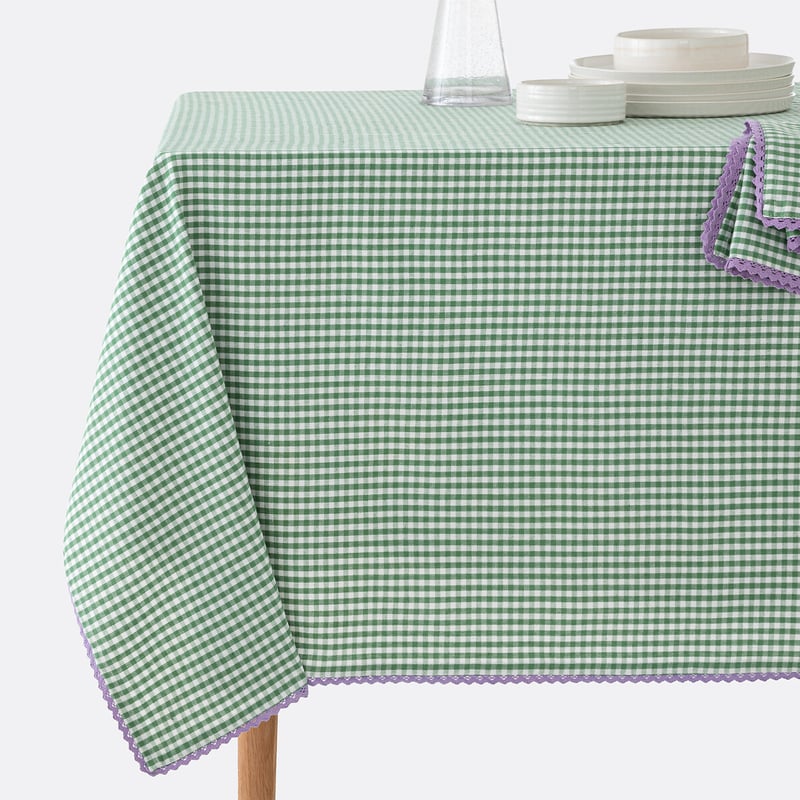 La Redoute Interieurs Tischdecke Trattoria, Webkaromuster, Halbleinen