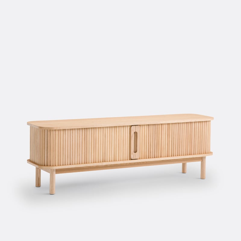 La Redoute Interieurs Tv-möbel Aus Esche Und Furnier, 2 Schiebetüren, 160 Cm Breit, Wapong