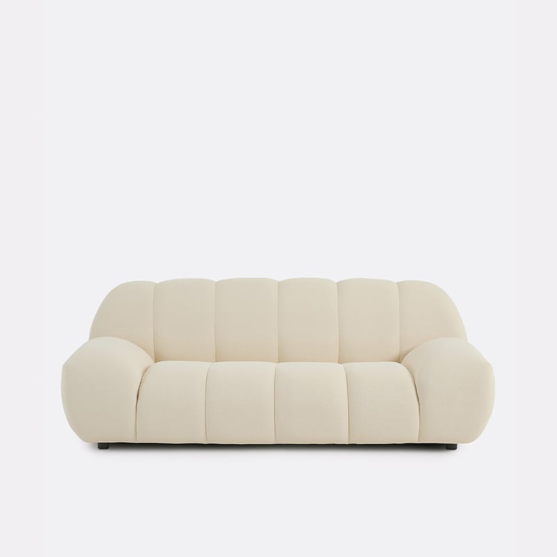 Gerades Sofa, 3-sitzer, Aus Gestepptem Stoff, Nuria