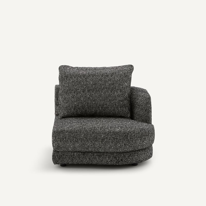 Am.pm Rechtes, Abgerundetes, Modulares Halbsofa Aus Bouclé, Tiberio