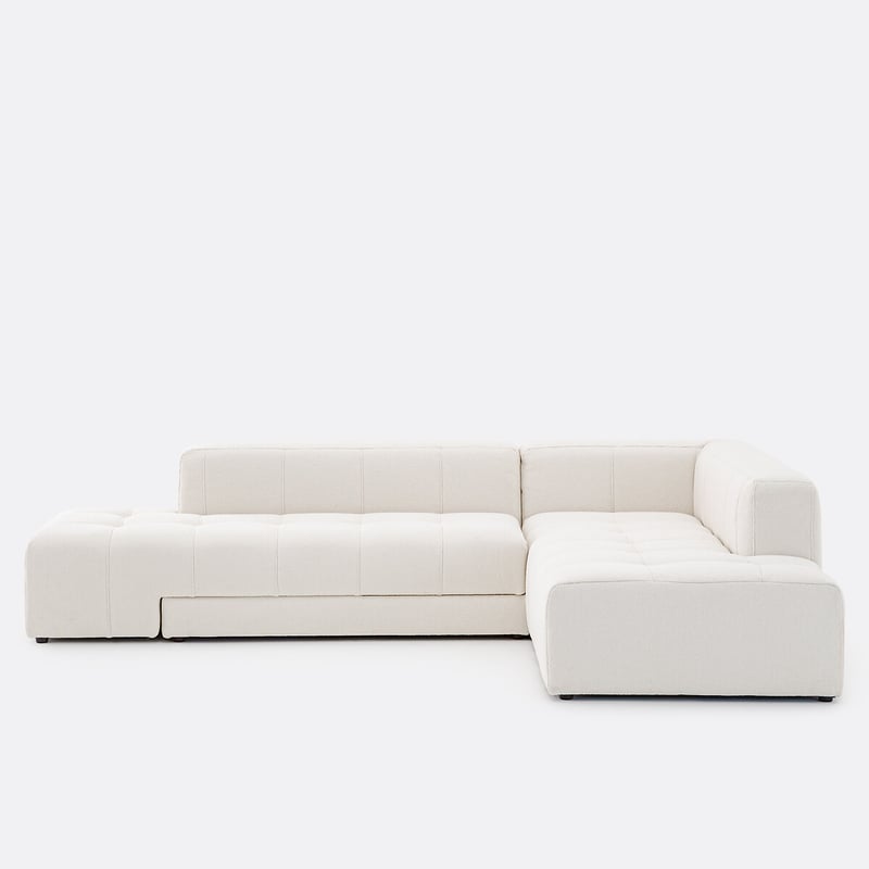 Ecksofa, Gerade, Umbaubar, Aus Feinem Bouclé, Fano