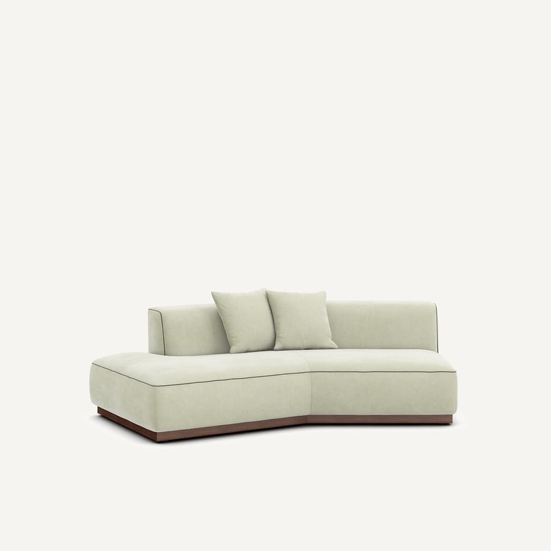 Am.pm Halbes Sofa Links In Stonewashed Velours, Jacopo
