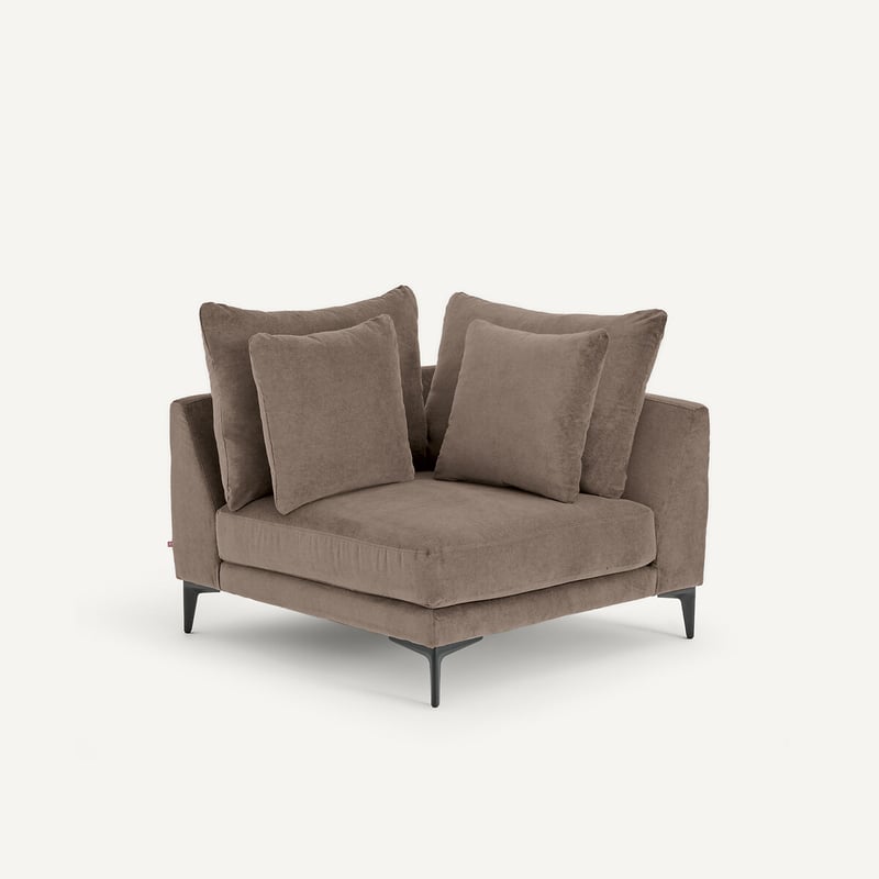 Am.pm X Emmanuel Gallina Ecksofa In Velours Stone, Moderniste, Design Emmanuel Gallina