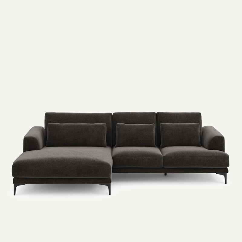 Am.pm Ecksofa Meridian Xl Links In Chenille-velours, Marsile