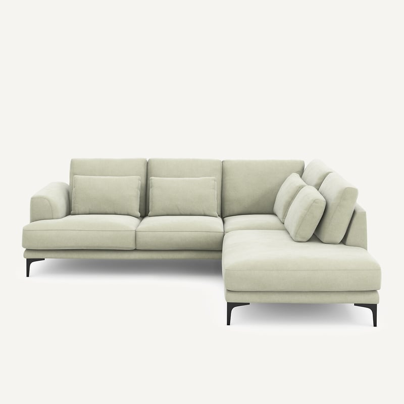 Am.pm Geschlossenes Ecksofa Marsile Mit Ecke Rechts, Samt Stonewashed