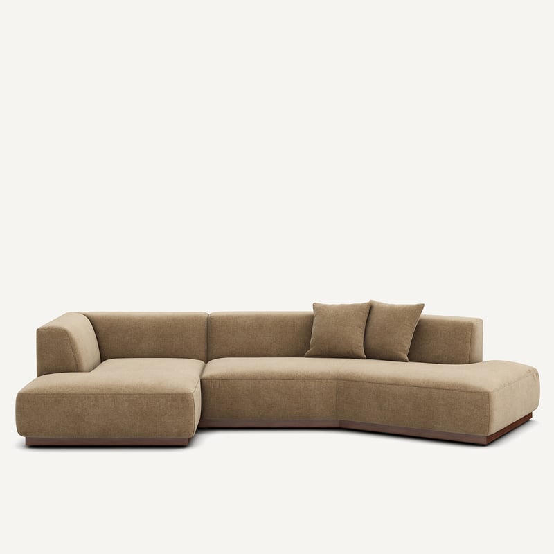 Am.pm Offenes Ecksofa Jacopo Mit Ecke Links, Meliertes Gewebe