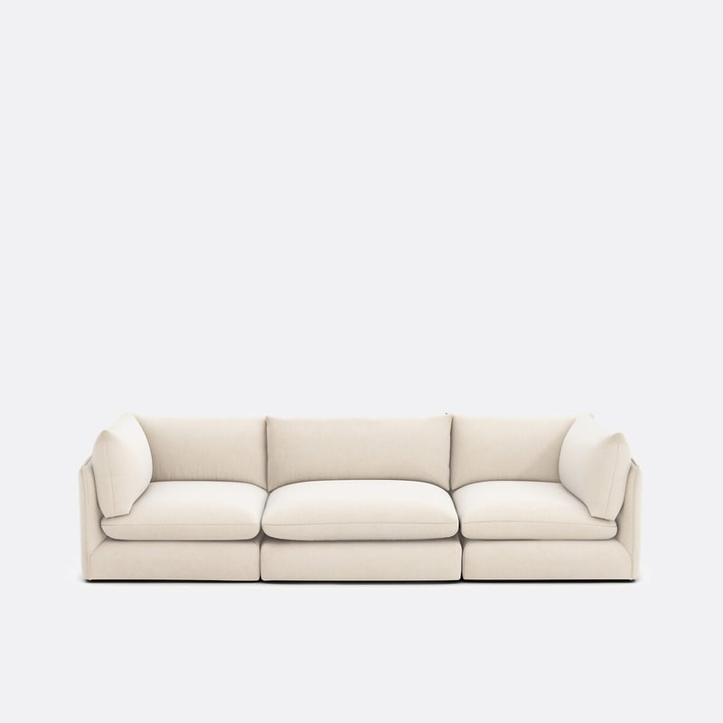 Gerades Modulares 3-sitzer-sofa Malo, Aus Meliertem Polyester